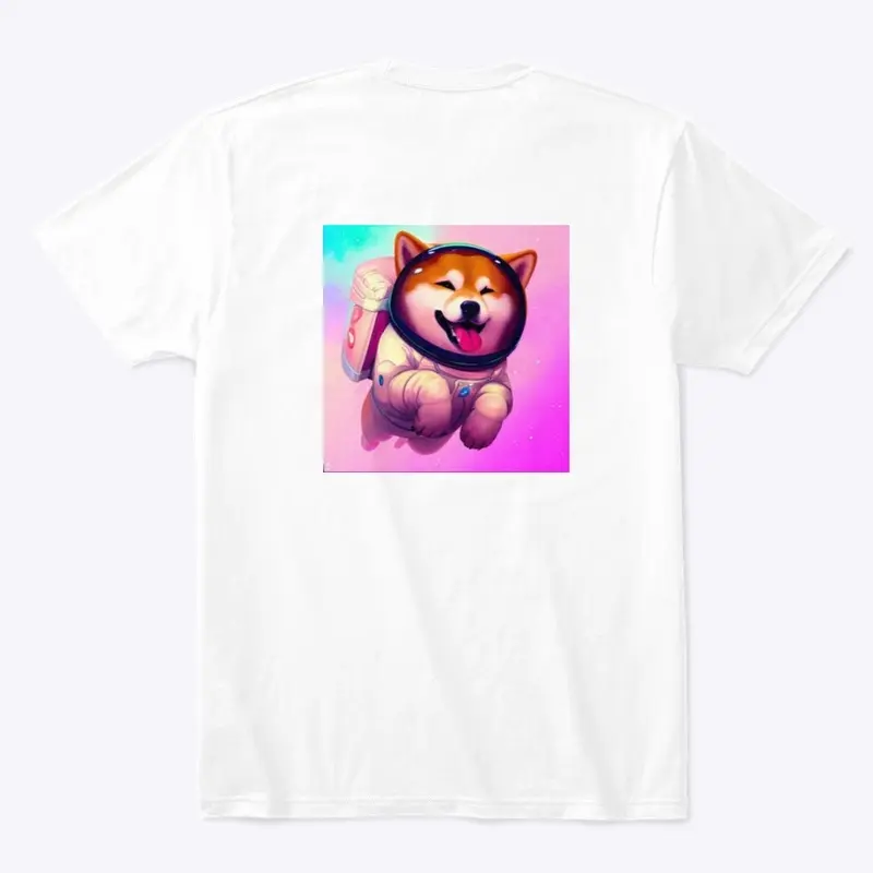 Cute happy shiba inu astronaut